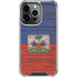 Haiti Flag Dark Wood iPhone 16 Pro Clear Case